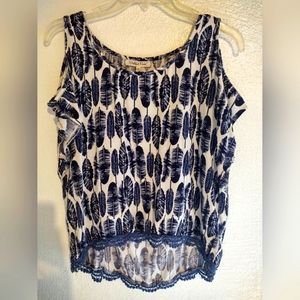 Size Medium, Cold shoulder, high low top